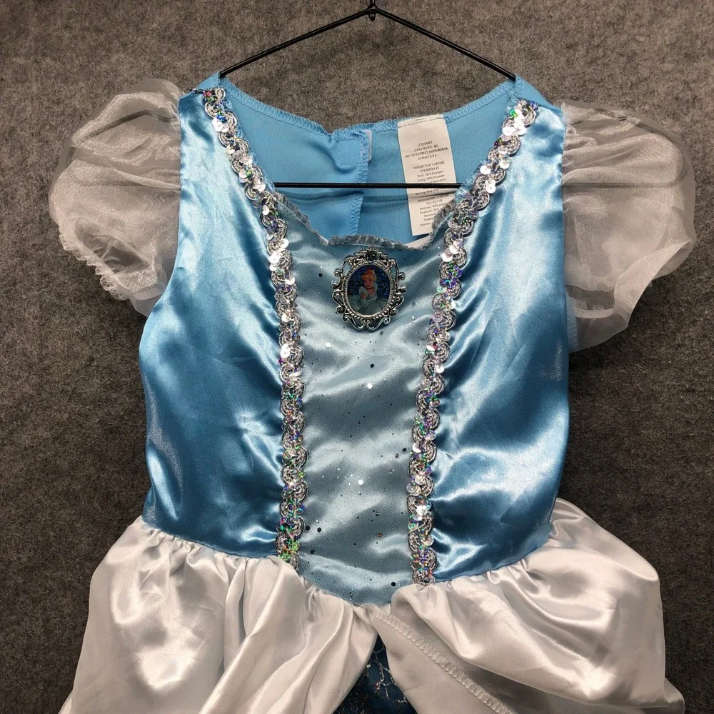 Disney‎ Girls 4T 5T 6-6X Cinderella Princess Dress Costume Blue Dress Up